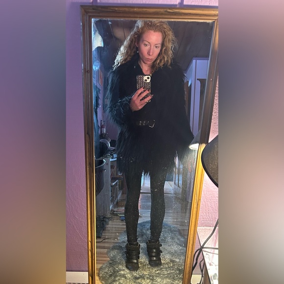 Dolls Kill Midnight Black Faux Fur Teddy Jacket - Picture 13 of 13